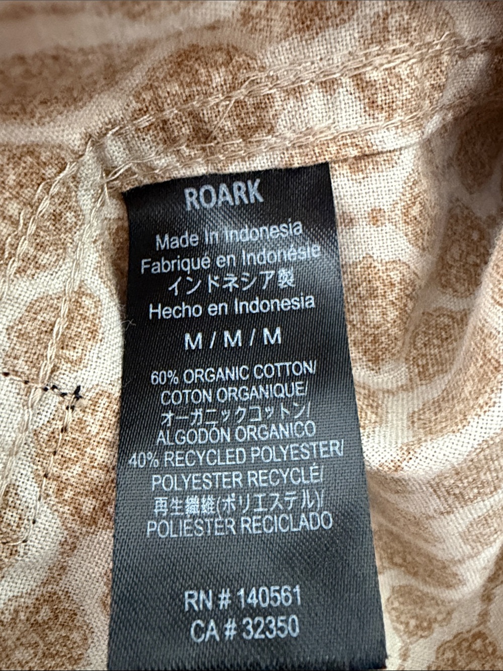 Roark The Artifacts of Adventure Scholar Oxford Geometric Short Sleeve Shirt M - Picture 10 of 11